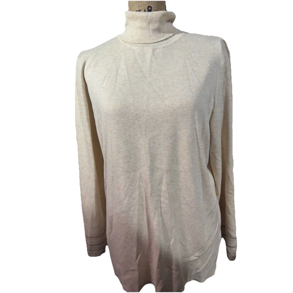 Chico’s Size 3 XL Tan Sweater With High Neck Turtleneck